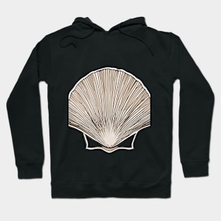 Elegant Seashell Illustration on Black Background No. 753 Hoodie